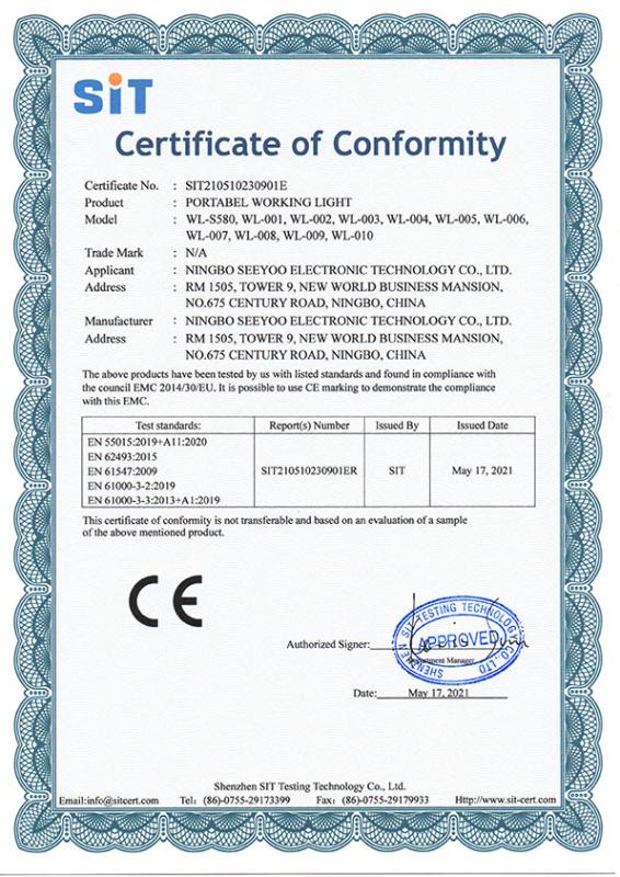 CE - Ningbo Seeyoo Electronic Technology Co., Ltd.