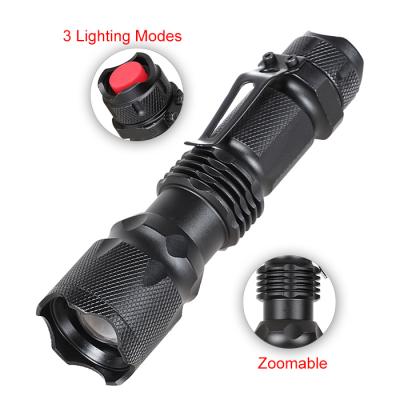 China Backup AA Battery 3 Super Bright Modes Zoom Police Promo Custom Small Pocket Led Torch Light Flashlight Mini Logo Volume for sale