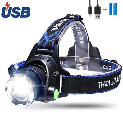 China SEEYOO USB Rechargeable Camping Safety Light Red Headlamp With T6 Led Head Lights 18650 Lithium Head Lamps for sale