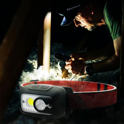 China New Design COB Head Light Portable Outdoor Camping Head Torch Rechargeable Led Headlight for sale