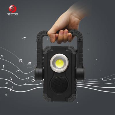 China Best Selling 10W Working Lamp With Bluetooth Speaker, USB Rechargeable COB Led Work Light For Outdoor Lighting Car Repairing WKLT003 for sale