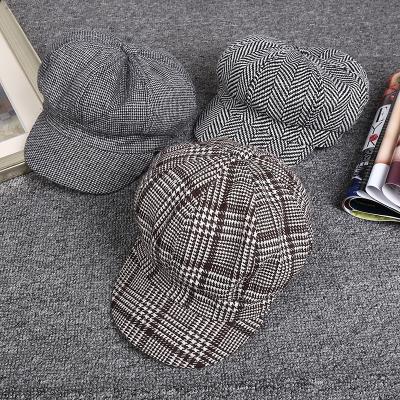 China Wholesale Character Leisure Fashion Beret With Plaid for sale