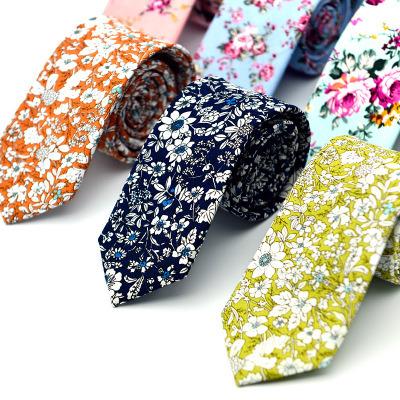 China Business and Casual Ties034 Wholesale High Quality Cotton Ties Flower 6cm Mens Ties for sale