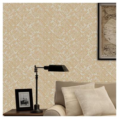 China 3d Wallpaper Scratch Proof Painter Series Waterproof Block Line Design Handmade Matte Painting Gold Foil Wallpaper for sale