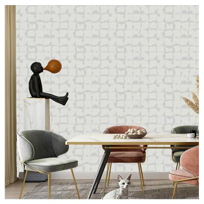 China Hot sale square stone handmade wallpaper simple pattern metallic foil 3d wallpaper home decoration mural wallpaper for home decoration for sale