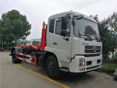 China Dongfeng-Haken-Aufzug-Müllwagen, 12 Tonnen 12cbm speichern Behälter-Müllwagen aus zu verkaufen