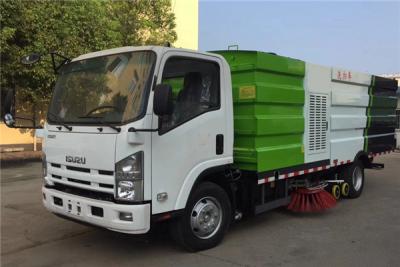 China Van de het Roestvrije staalstraatveger van ISUZU 4x2 van de de Straatveger van de de Straat Schoonmakende Machine de Vegervrachtwagen Te koop