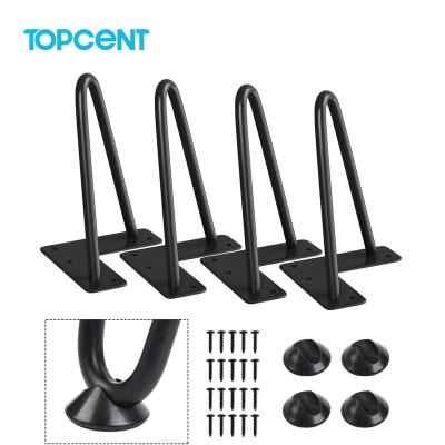 China Topcent Modern Table Base Customized Cafe Dining Modern Dining Furniture Parts Hairpin Table Metal Bench Leg Chairs Hairpin Legs for sale