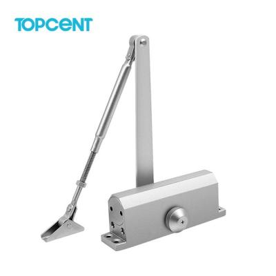 China Quality Guarantee /Mute Smooth/Attractive and Durable Aluminum Adjustable Closing Door Closer Safety System 40kg Automatic Locking Spring Door Closers Hot Sale from Topcent for sale