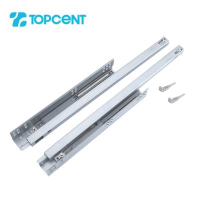 China Topcent Modern Full Extension Hidden Bottom Mount Soft Narrow Drawer Slides for sale