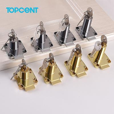 China Topcent China Modern Square Drawer Lock Furniture Hardware Side Rack Drawer Locks Wooden Office Filing Cabinet Locks for sale