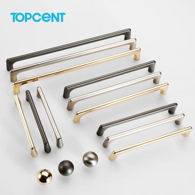 China Topcent Modern Wholesale 96mm Silver Gold Kitchen Furniture Cabinets Handles Wardrobes Door Drawer Handles for sale