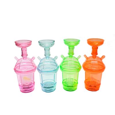 China Hintcan Creative Acrylic Shisha Mini Hookah Hookah Cup German Acrylic Transparent Portable Shisha Set With LED for sale