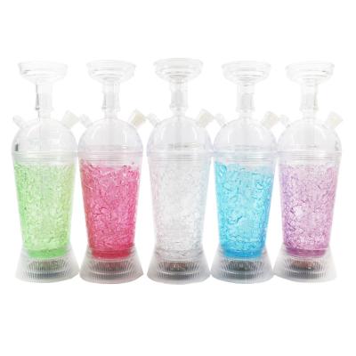 China NEW Hintcan Eco-friendly Wholesale Car Portable Shisha Hookah Plastic Cup With Led Light Acrylic Hookah Shisha For Smoking Accessories for sale