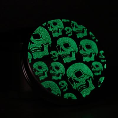 China 2022 Fluorescet Ghost Ghost Main Type Custom Logo 63mm 4 Layers Luminous Metal Main Grinder Accessories Pattern Ghost 63mm for sale