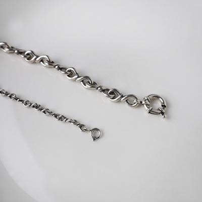 China CLASSIC Adjustable 925 Stainless Steel jewelry with retro antique wild link chain Thick bracelet for party for sale