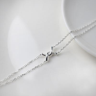 China CLASSIC High Quality 925 Sterling Silver Cross Twist Bracelet for Women for sale