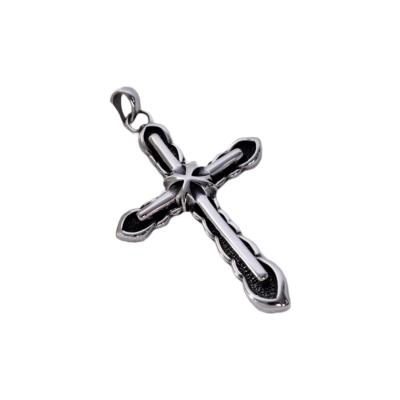 China CLASSIC High Quality Retro Stainless Steel Jewelry Punk Gothic Cross Pendant Mens Vintage Necklace for sale