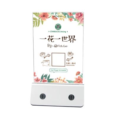 China 2022 new arrivals restaurant menu table beeper 4 fast phone usb charging support charging table advertising left charger led display table menu charger for sale