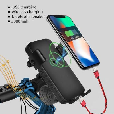 China 2021 New Arrivals IP53 Waterproof Products Mount Motorcycle Phone Holder Bicycle Power Bank Wireless Charger Stand for sale