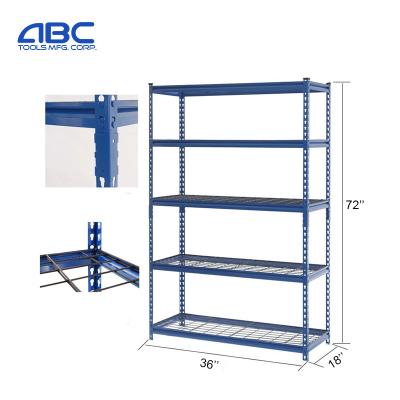 China Corrosion Protection Heavy Duty Steel Rivet Metal Warehouse Storage Boltless Shelving Rack for sale