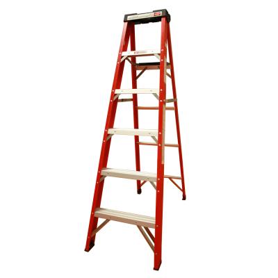 China Red Insulation Ladders Step Ladder Foldable Fiberglass High Load Capacity Industrial Ladders Insulation Ladders for sale