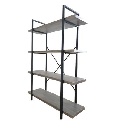 China Vintage Industrial Bookcase 4-Tier Industrial Style Bookcase for sale