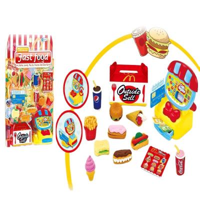 China Plastic Children's Toys Play House Cash Register Burger Set for sale