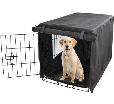 China Outdoor Windproof Wire Dog Crate Covers Durable Polyester Pet Cage Windproof Cover for sale