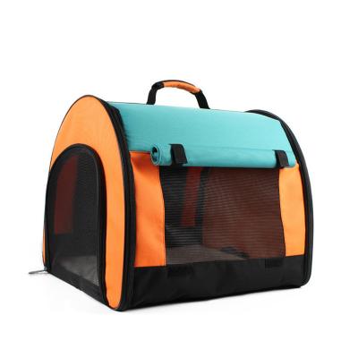 China Outdoor Handheld Partially Enclosed Portable Breathable Travel Pet Folding Bag For Cats And Dogs for sale