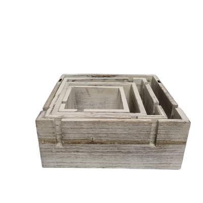 China Eco-Friendly High Quality Custom Kitchen Storage Wooden Gift Crate Boxes Set of 4 for sale