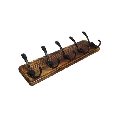 China Sustainable High Quality Solid Wood Wall Mounted Storage Coat Hooks Rack Shelf for sale