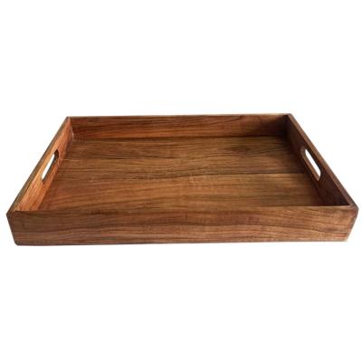 China Wholesale Cheap Custom Wooden Breakfast Serving Trays Eco - Friendly With Handle for sale