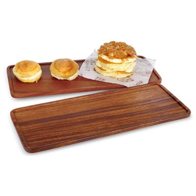 China Viable Wholesale Cheap Brown Rectangular Luxury Wooden 2 Serving Cheese Dinner Dishes Set for sale