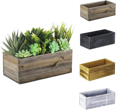 China Other CYS EXCELLENT Natural Brown Wood Rectangle Planter Box with Removable Plastic Liner (H: 4