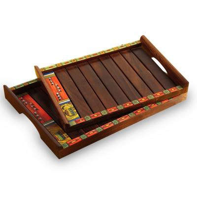 China New Goods 2020 Hand Painted Nested Wooden Tray for sale