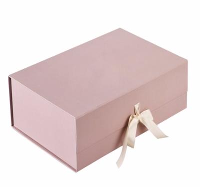 China Recycled Materials China Factory Magnet Custom Packaging Gift Boxes With Silk Ribbon for sale