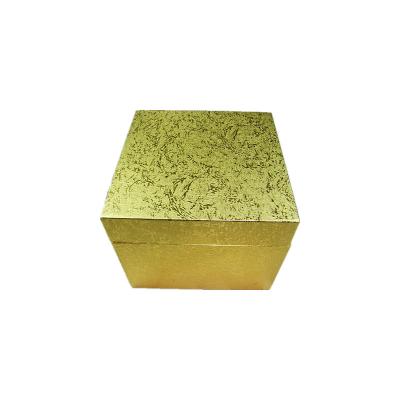 China Handmade Low Price Two Kinds Of Internal Structure Gold Square Paper Packaging Box for sale