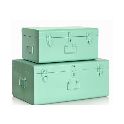 China High Quality Sustainable Sale China Vintage Metal Home Storage Trunk Suitcase With Lock for sale