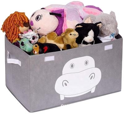 China Sustainable Fabric Toy Boxes For Kids , Folding Storage Cases Used For Toy Organization for sale