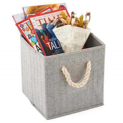 China Viable Decorative Toy Boxes Organization, Fabric Storage Cube with Rope for sale