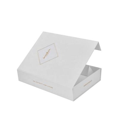 China Recycled Materials Premium Custom Luxury Magnet Folding Cosmetic Gift Packaging Box With Ribbon And Magnetic Closure for sale