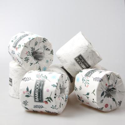 China Eco-friendly Custom Packing Rolling Paper Toilet Paper Plastic Free Bamboo Soft Roll for sale