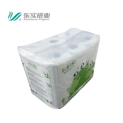 China Eco-friendly Tissue Paper Tissue Roll Wholesale Virgin Pulp Toilet Paper White Free Sample 12 Rolls for sale