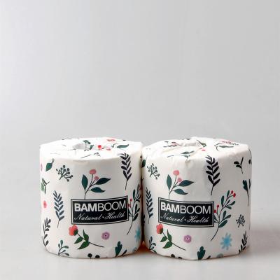 China Eco-friendly Custom Packing Rolling Paper Toilet Paper Plastic Free Bamboo Soft Roll for sale