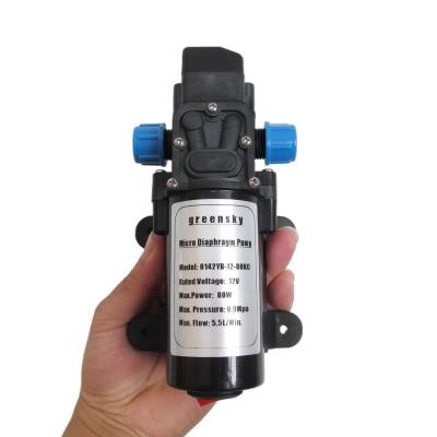 China Grimmsky Automotive Industry Factory Directly Sell Pressure Switch Type 130PSI 5.5L/Min 80W 12V DC Diaphragm Pump With On/Off Button And DC Jack for sale