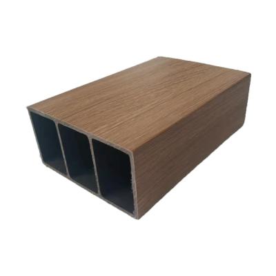 China Modern LYXK Shuiqu Willow Color 100*50MM Outdoor Three Hole Square Timber Wpc Decorative Ceiling for sale