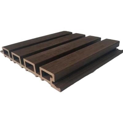 China Modern LYXK Brown 219*26mm Outdoor Co Extruded Great Wall Board Wood Plastic Composite Panel for sale