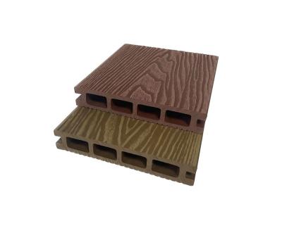 China Modern LYXK 3D Embossing 140x25mm Wpc Square Hole Outdoor Floor Wpc Wall Panel wpc Plastic Decking cheap outdoor flooring for sale