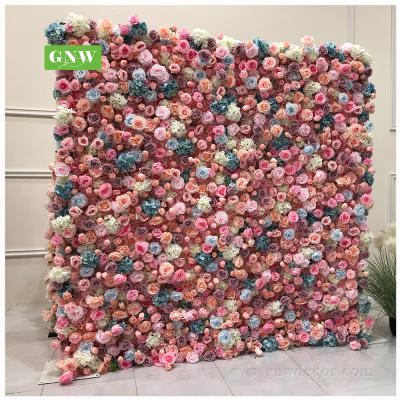 China Exclusively for romantics GNW China supply high quality Panel Decor Backdrop Wedding Flower Decorative Rose Wall artificial flowers from factory for sale